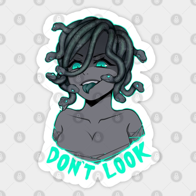 DONT LOOK medusa tee Sticker by luxeini